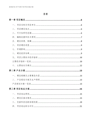 济宁切削刀具项目实施方案模板参考