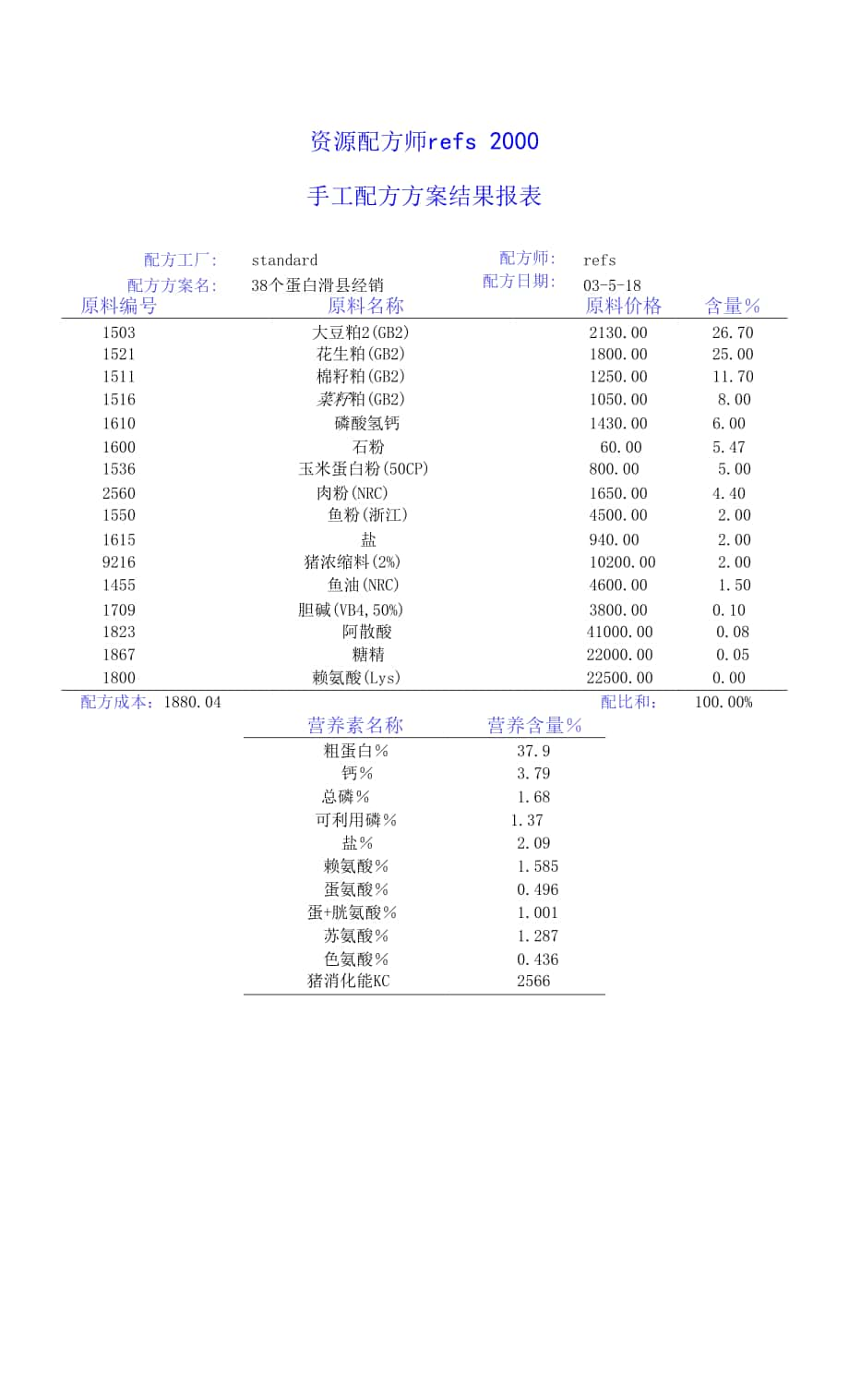 广西饲料厂151-38个蛋白配方.docx_第1页