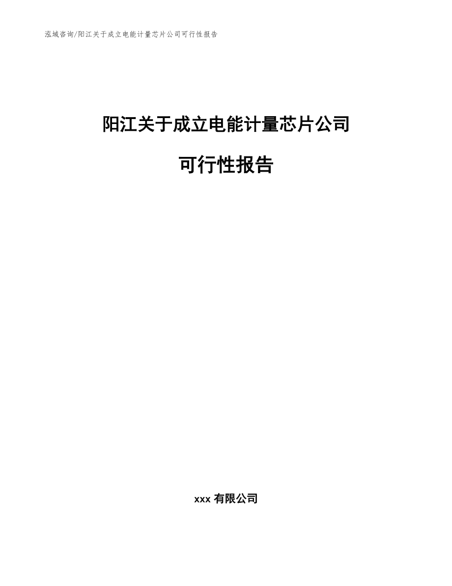 阳江关于成立电能计量芯片公司可行性报告_范文模板_第1页