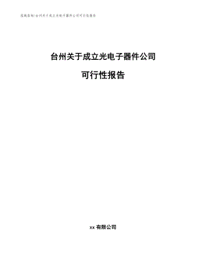 台州关于成立光电子器件公司可行性报告（参考范文）