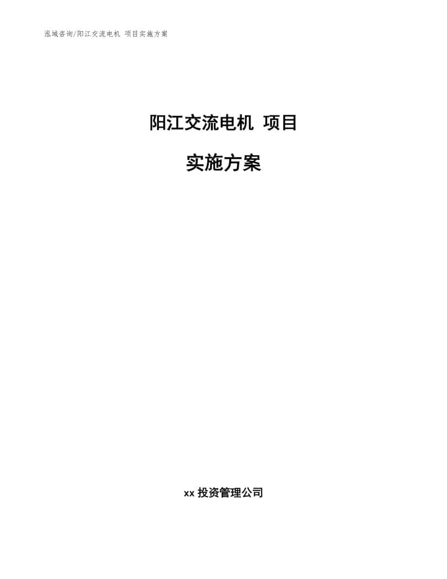 阳江交流电机 项目实施方案_模板范文_第1页