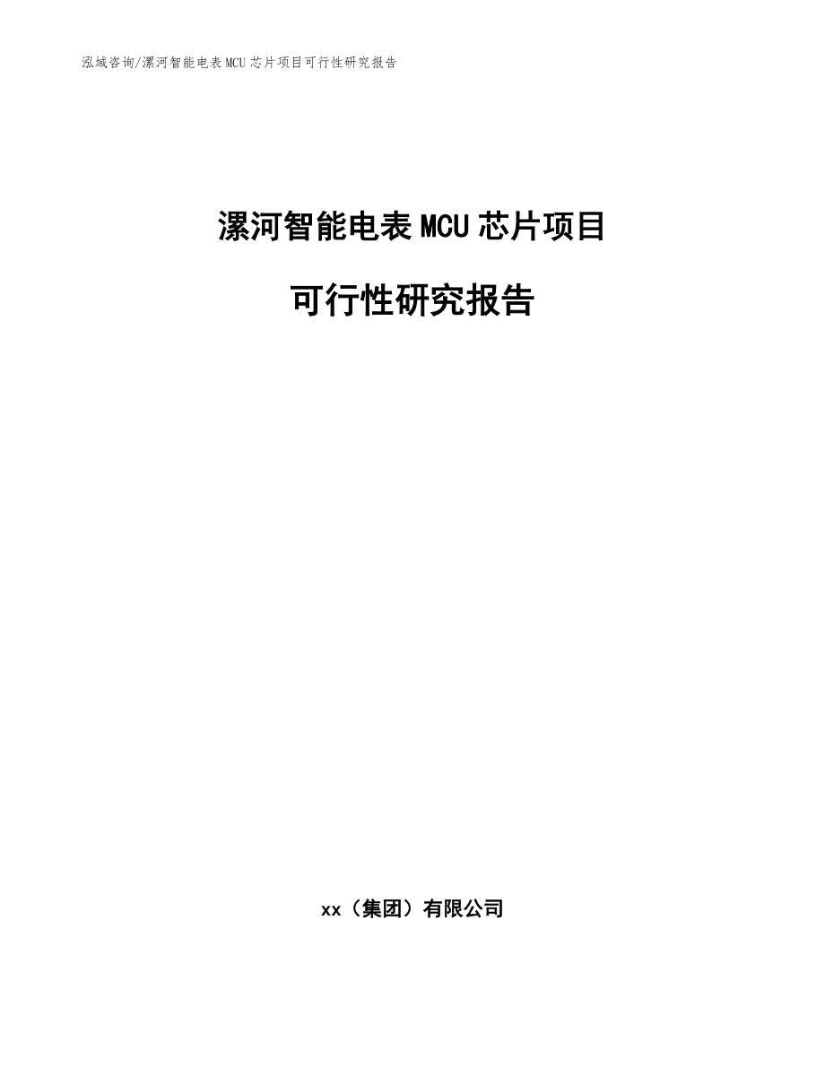 漯河智能电表MCU芯片项目可行性研究报告【模板范本】_第1页