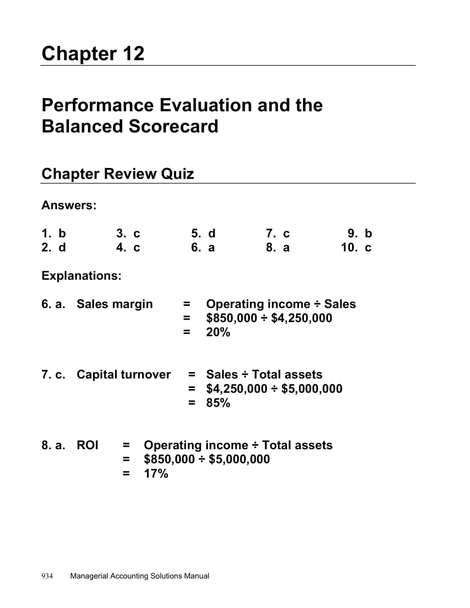 管理会计ChPerformanceEvaluationandtheBalancedScorecard_第1页