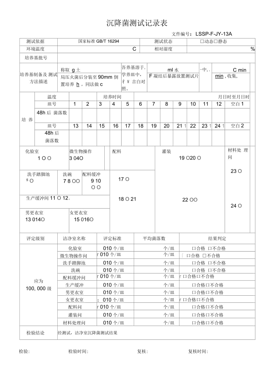 沉降菌测试记录表_第1页