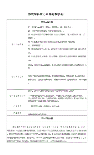 【作業(yè)表單】 信息技術(shù)教學(xué)設(shè)計(jì).docx