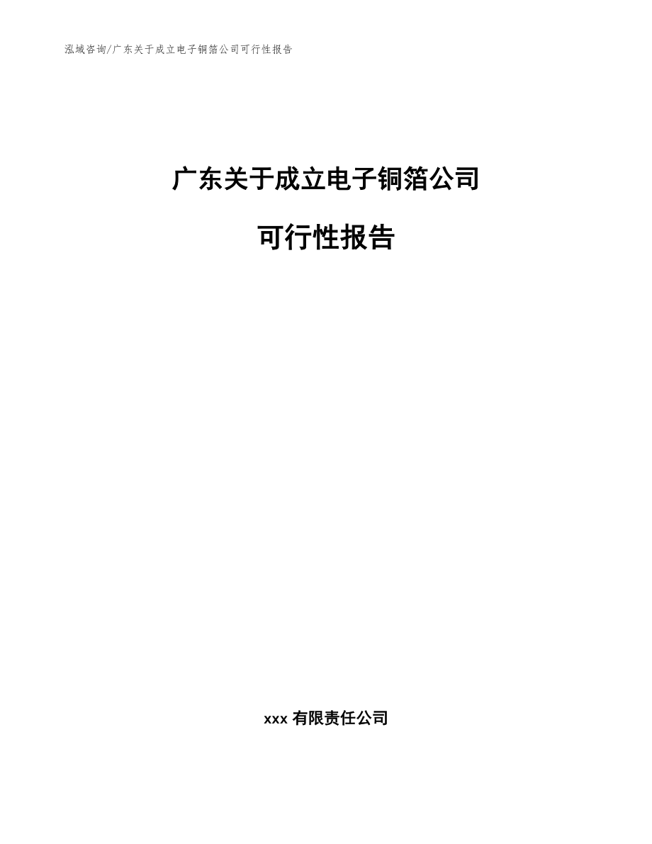 广东关于成立电子铜箔公司可行性报告【范文参考】_第1页
