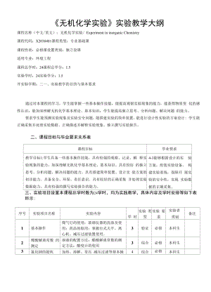 《無機(jī)實驗》課程教學(xué)大綱.docx