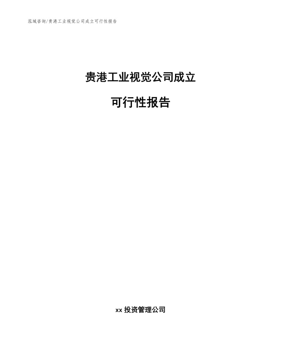 贵港工业视觉公司成立可行性报告（模板范本）_第1页