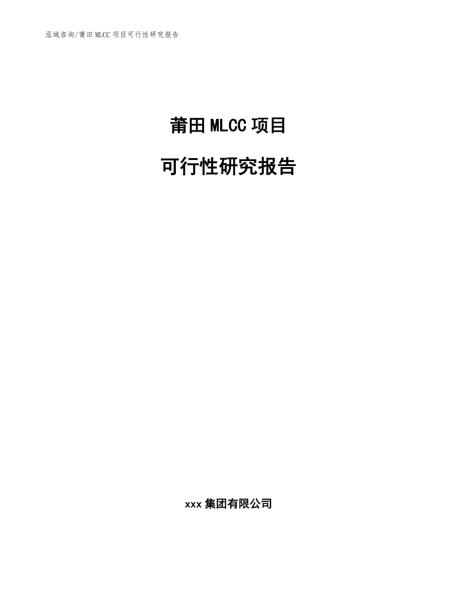 莆田MLCC项目可行性研究报告（模板）_第1页