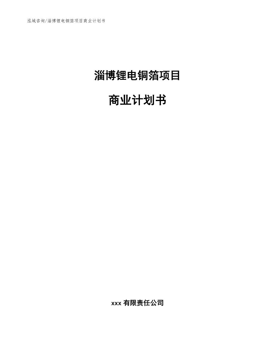 淄博锂电铜箔项目商业计划书模板参考_第1页