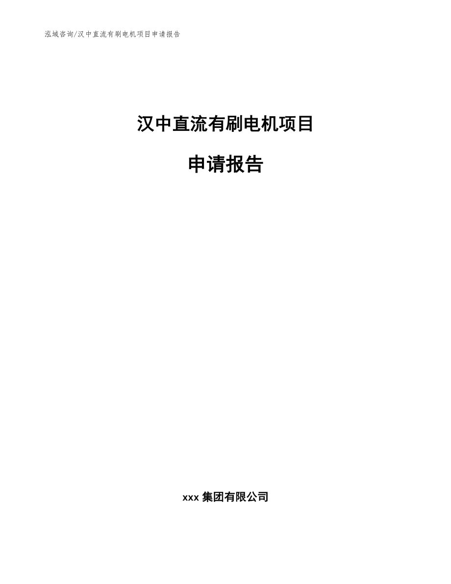 汉中直流有刷电机项目申请报告（参考范文）_第1页