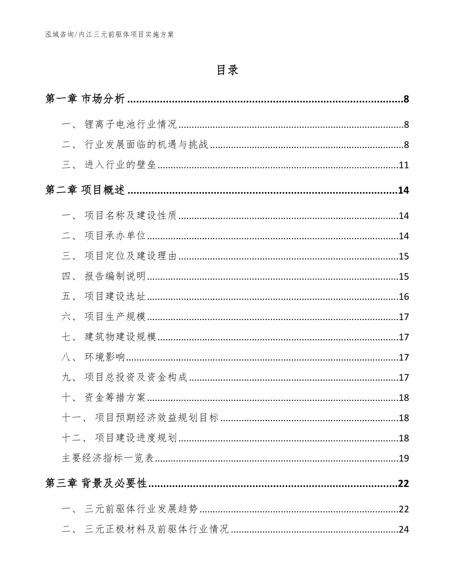 内江三元前驱体项目实施方案_模板参考_第1页