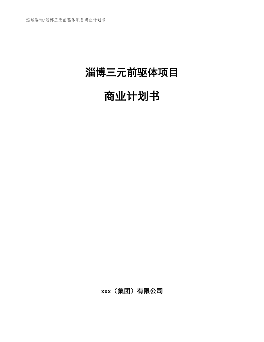 淄博三元前驱体项目商业计划书_模板范本_第1页