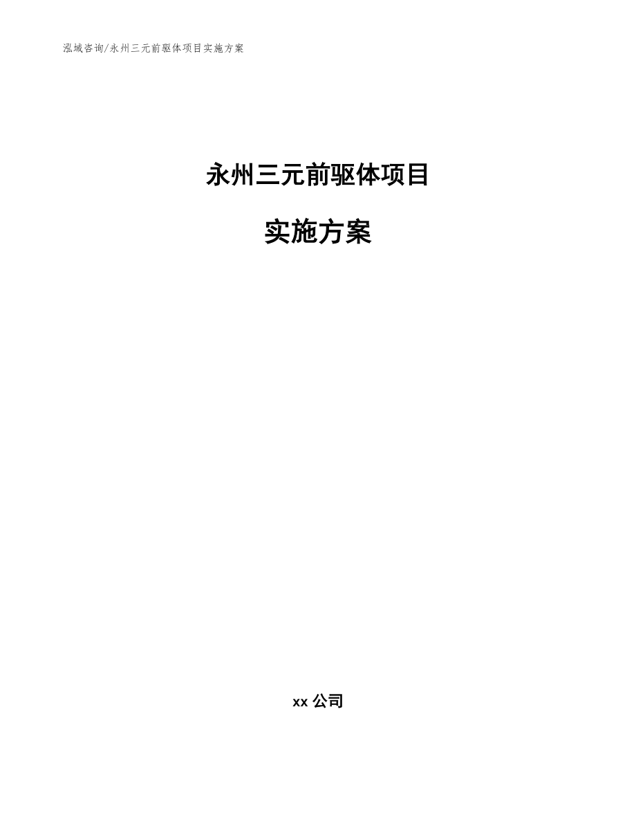 永州三元前驱体项目实施方案【范文】_第1页
