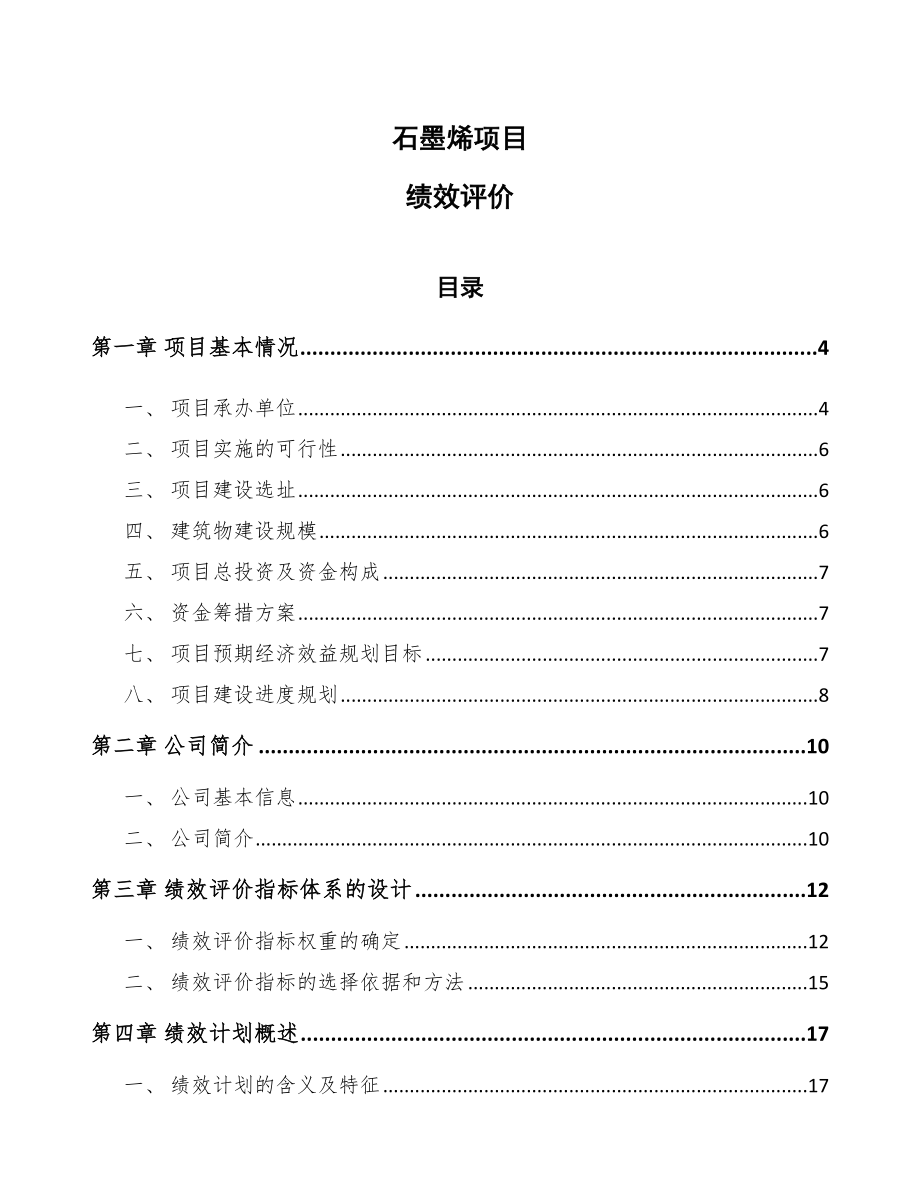 石墨烯项目绩效评价（模板）_第1页