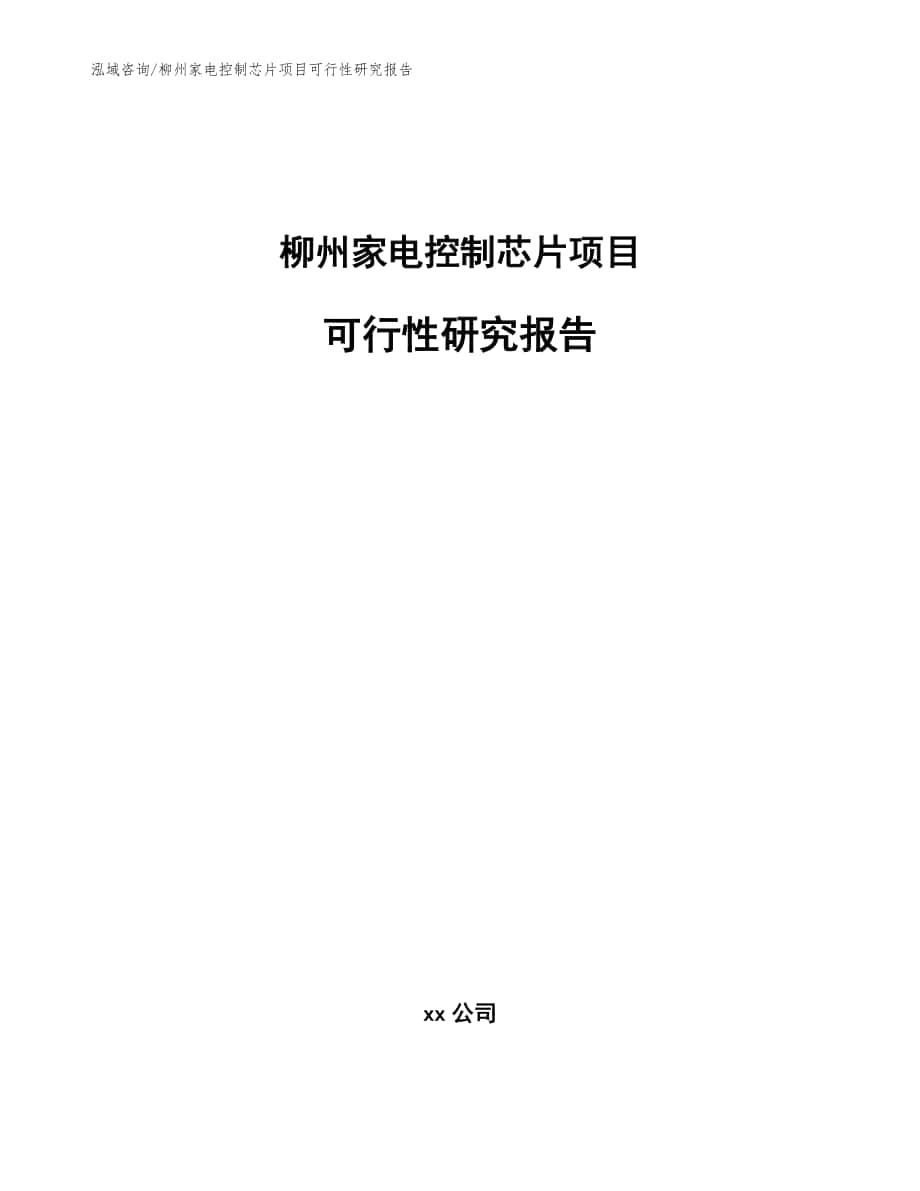 柳州家电控制芯片项目可行性研究报告（模板范本）_第1页