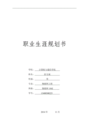 物联网专业【职业生涯规划全套范本模板】