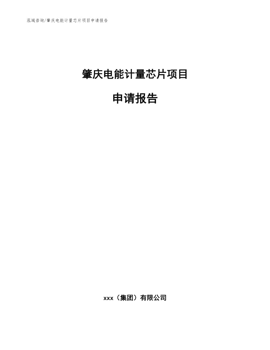 肇庆电能计量芯片项目申请报告（参考模板）_第1页