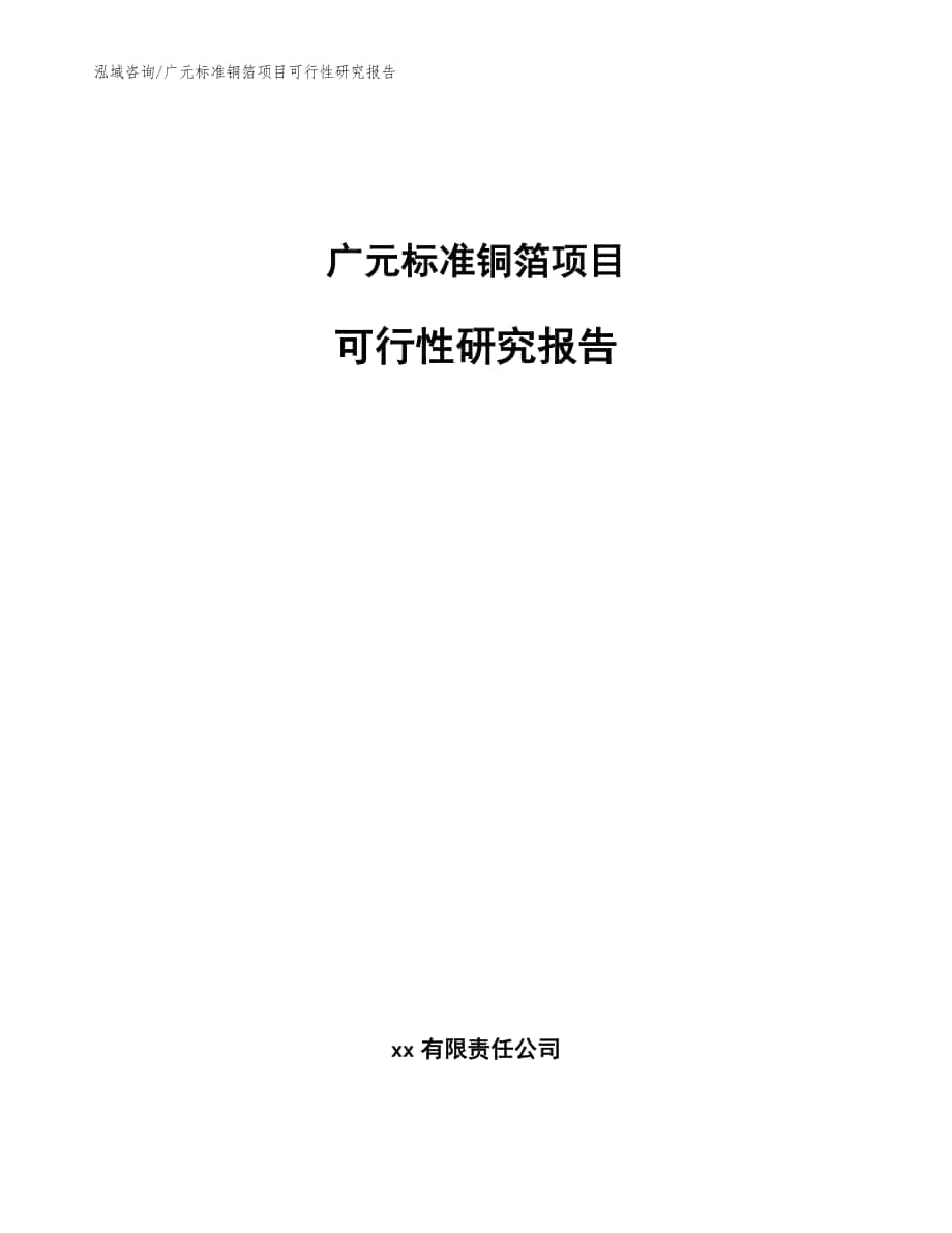 广元标准铜箔项目可行性研究报告_范文参考_第1页