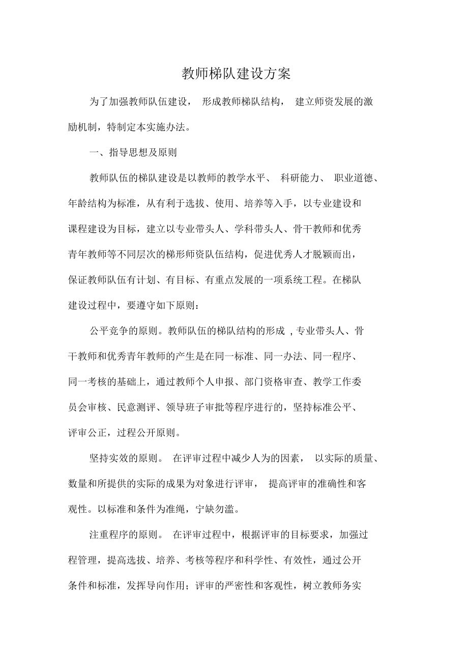 教师梯队建设方案_第1页