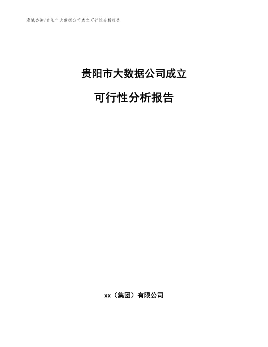 贵阳市大数据公司成立可行性分析报告（参考模板）_第1页
