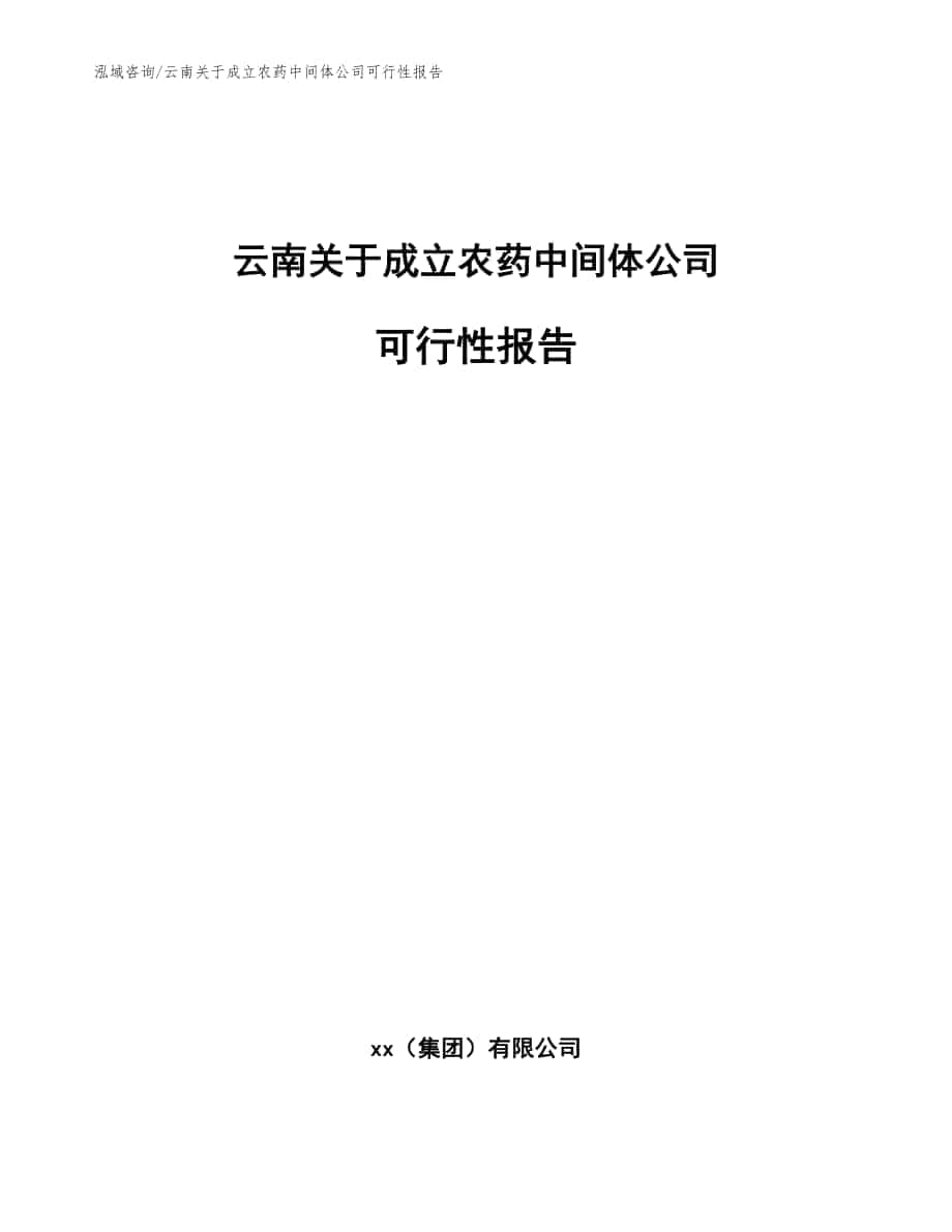 云南关于成立农药中间体公司可行性报告范文参考_第1页