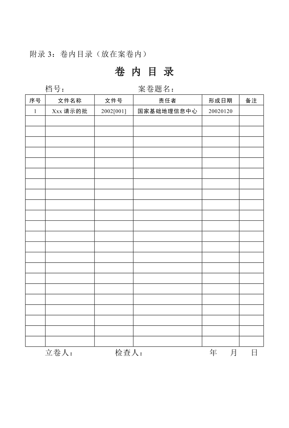 附件1档案资料移交清单封面