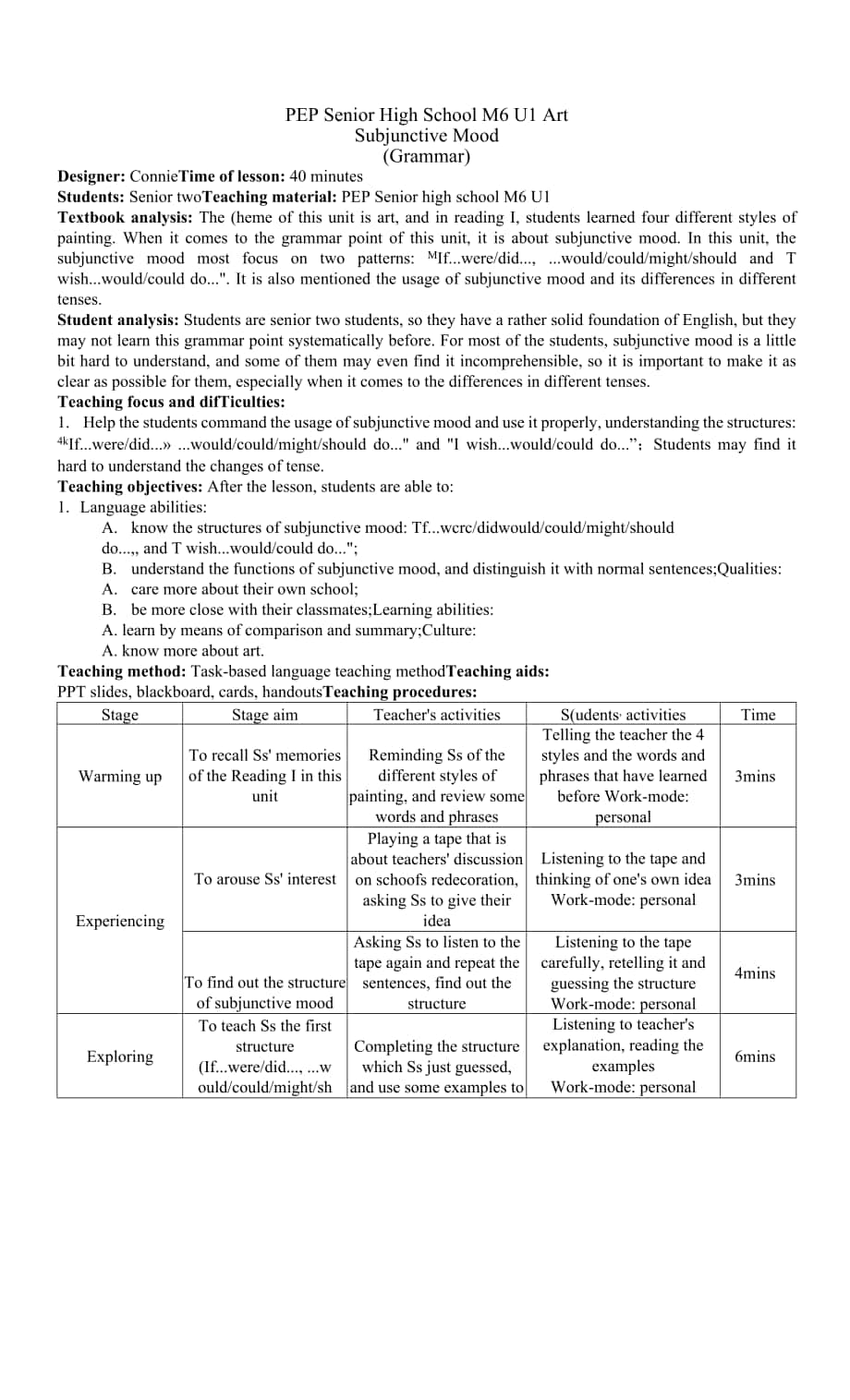 Unit1虛擬語氣教案 人教版高中英語選修六.docx_第1頁