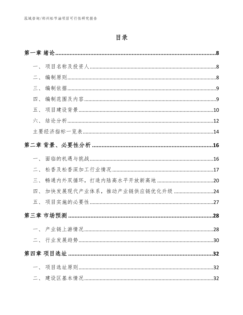 郑州松节油项目可行性研究报告【模板范文】_第1页