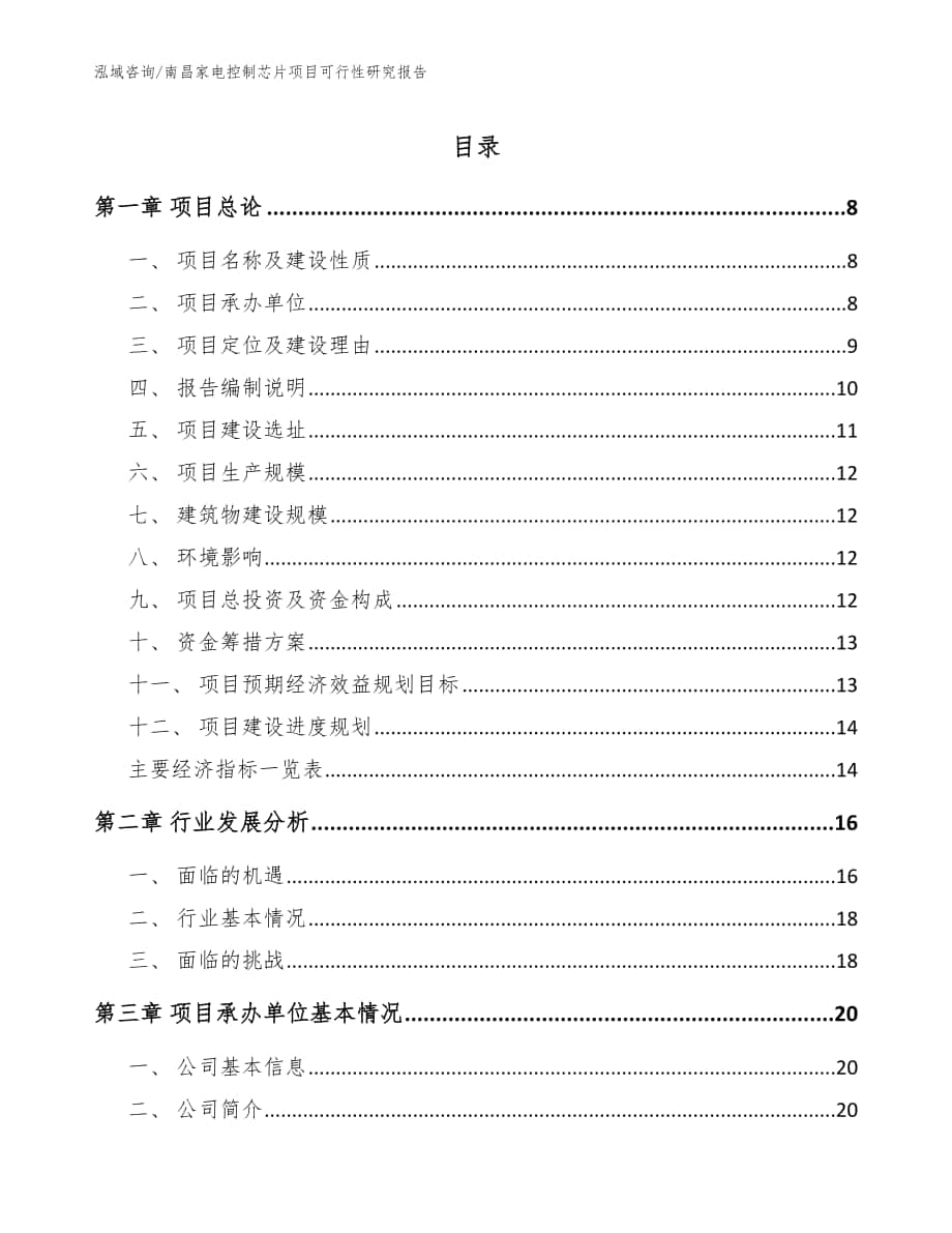 南昌家电控制芯片项目可行性研究报告参考范文_第1页