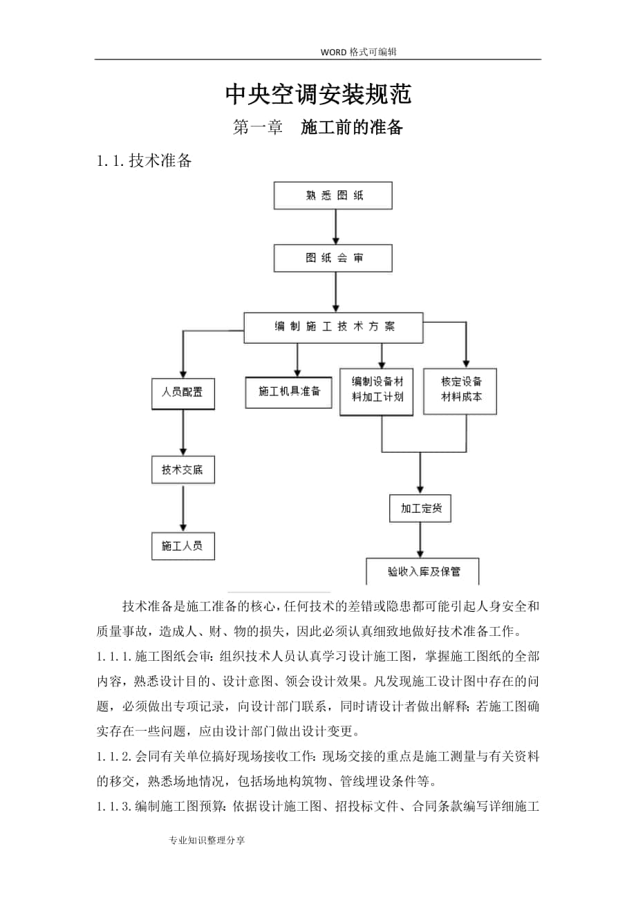 中央空调安装规范方案_第1页