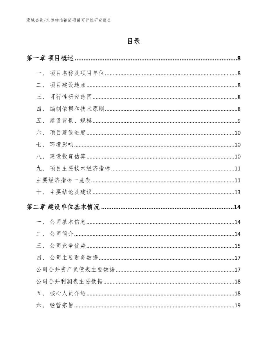 东莞标准铜箔项目可行性研究报告【模板范本】_第1页