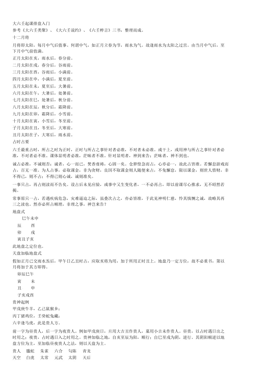 大六壬起课排盘入门_第1页