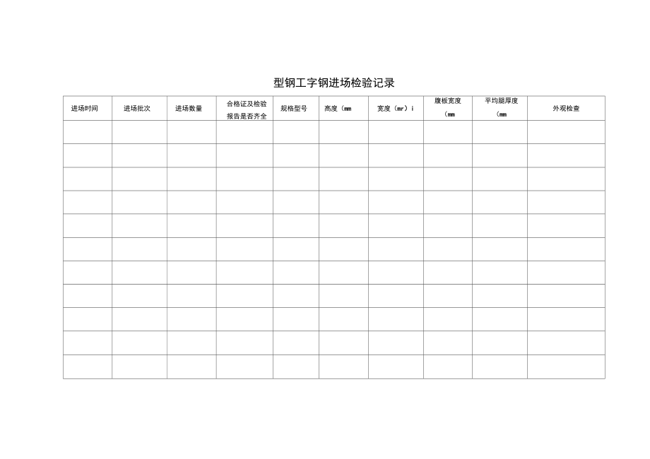 进场原材料现场检验记录表_第1页