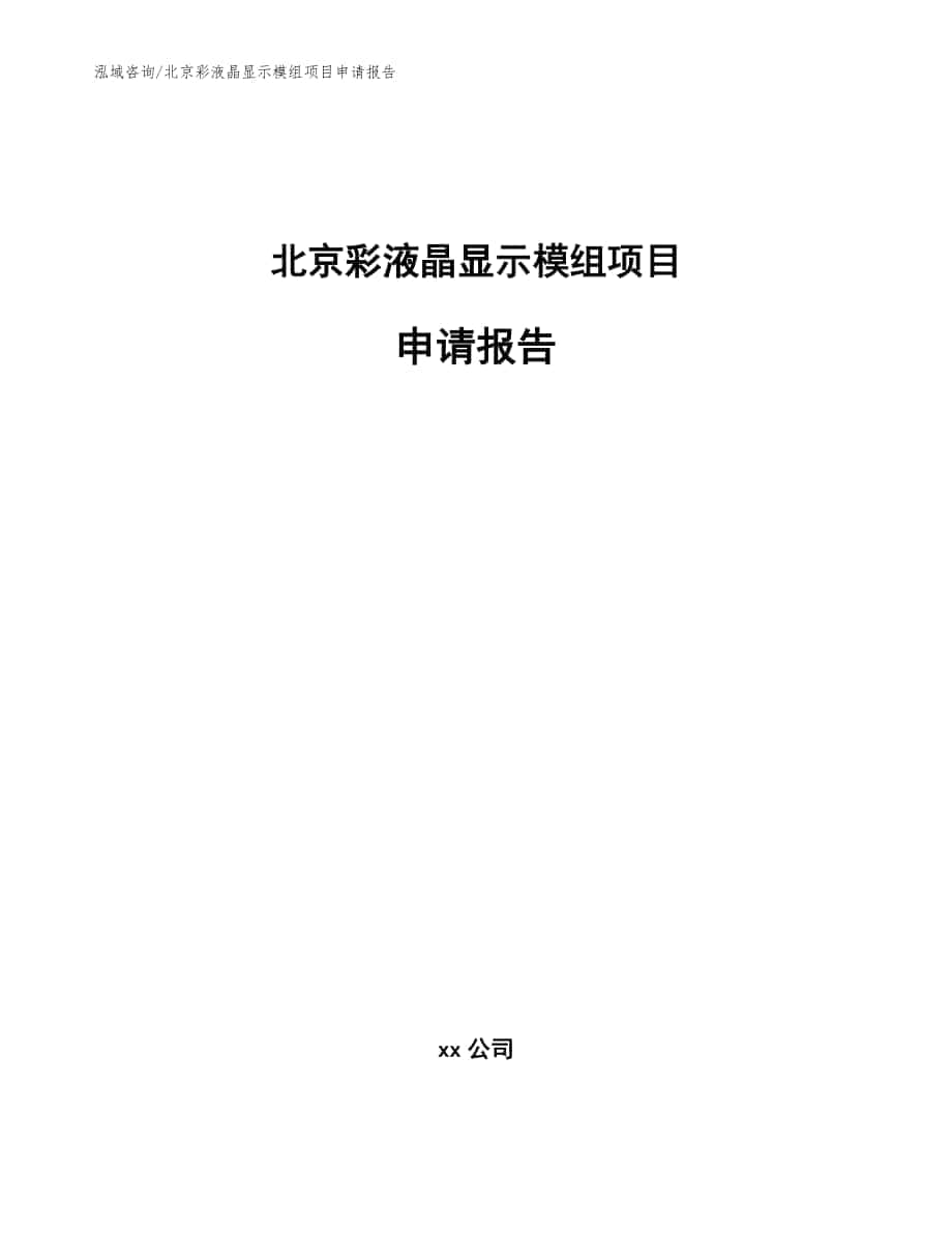 北京彩液晶显示模组项目申请报告【范文模板】_第1页