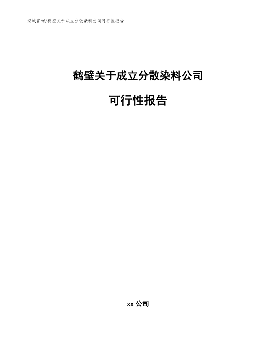 鹤壁关于成立分散染料公司可行性报告_模板范本_第1页