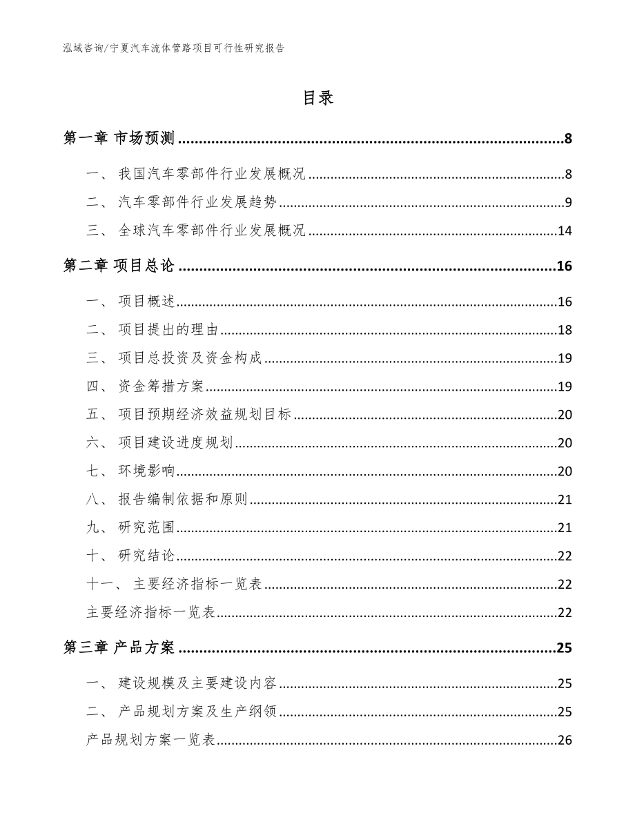 宁夏汽车流体管路项目可行性研究报告（范文参考）_第1页