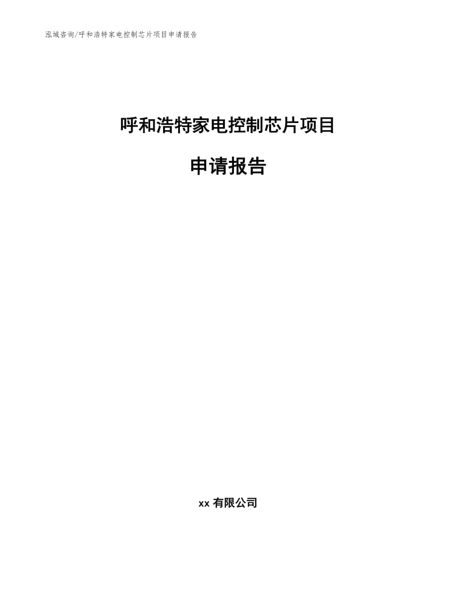 呼和浩特家电控制芯片项目申请报告_模板范文_第1页