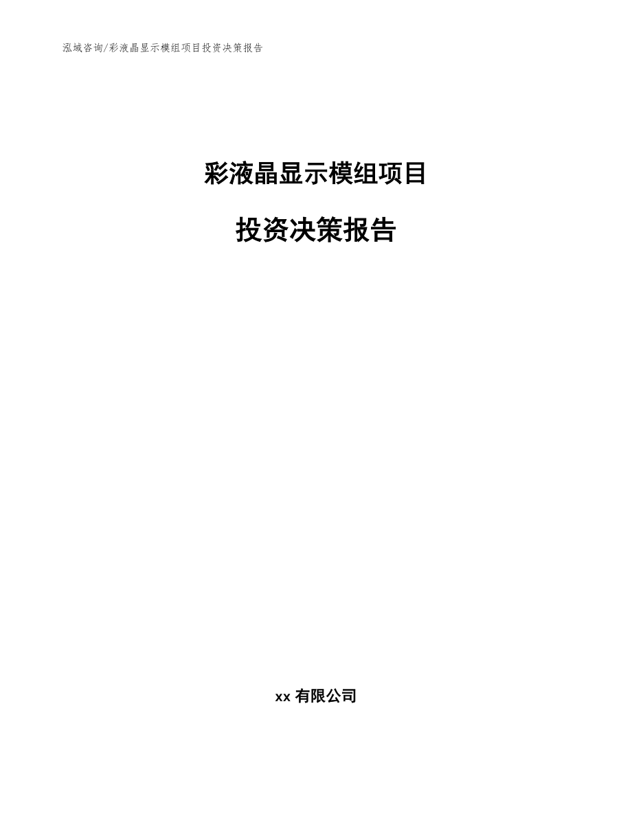 彩液晶显示模组项目投资决策报告（范文参考）_第1页