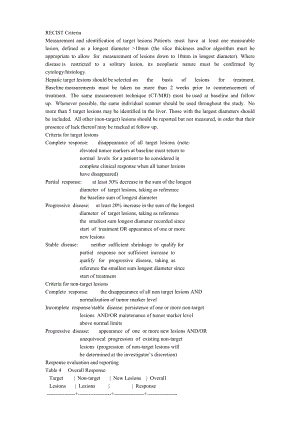 RECIST and EASL 腫瘤評價標準