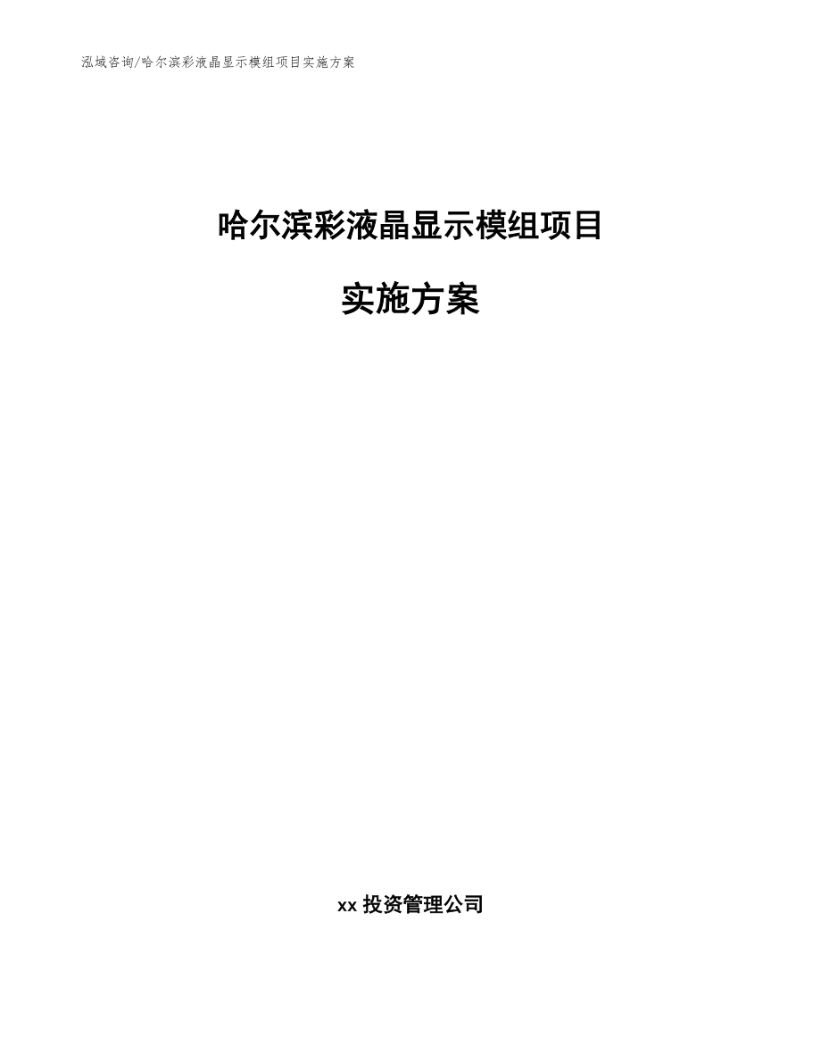 哈尔滨彩液晶显示模组项目实施方案范文模板_第1页