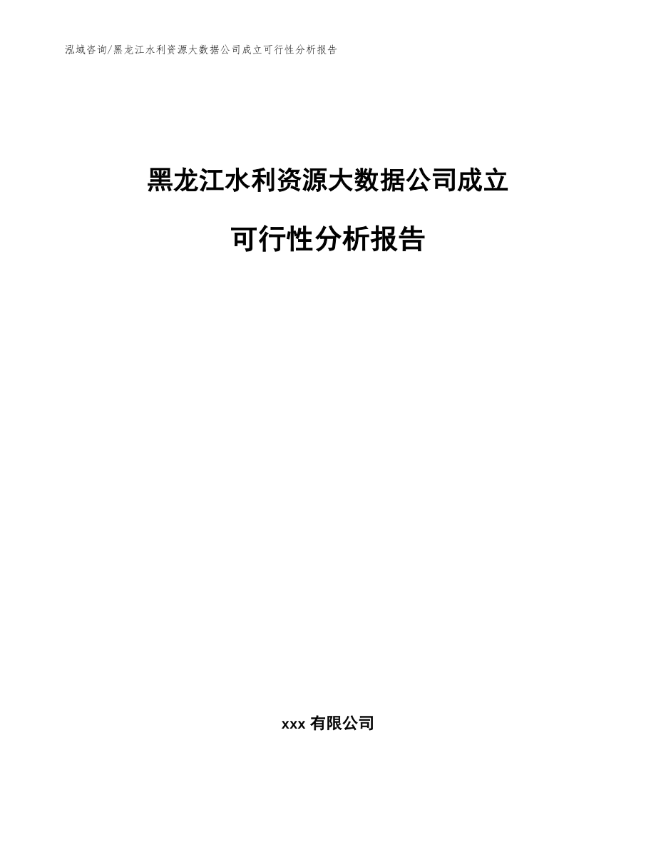 黑龍江水利資源大數(shù)據(jù)公司成立可行性分析報告【模板】_第1頁