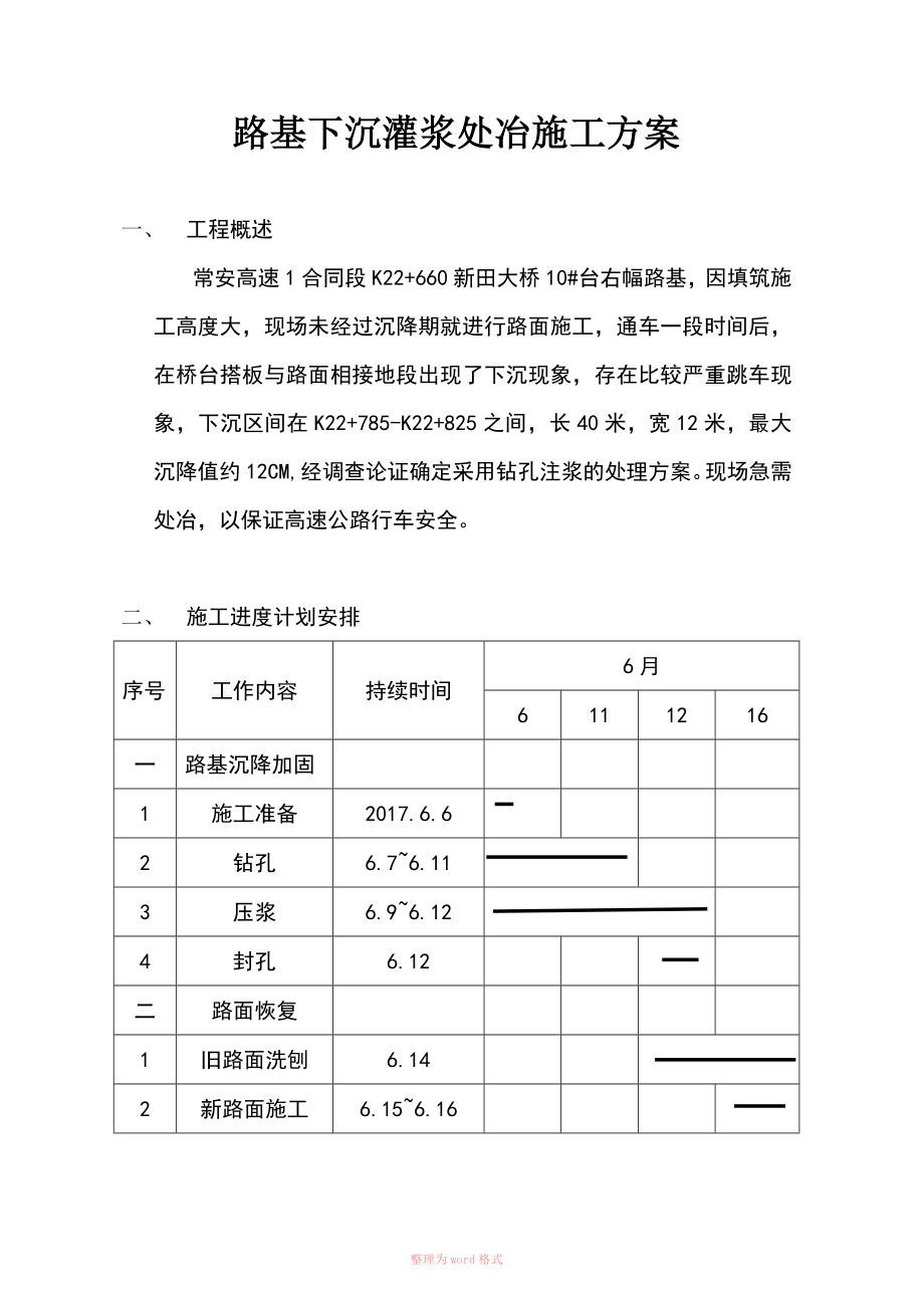 路基下沉灌浆处冶施工方案2_第1页