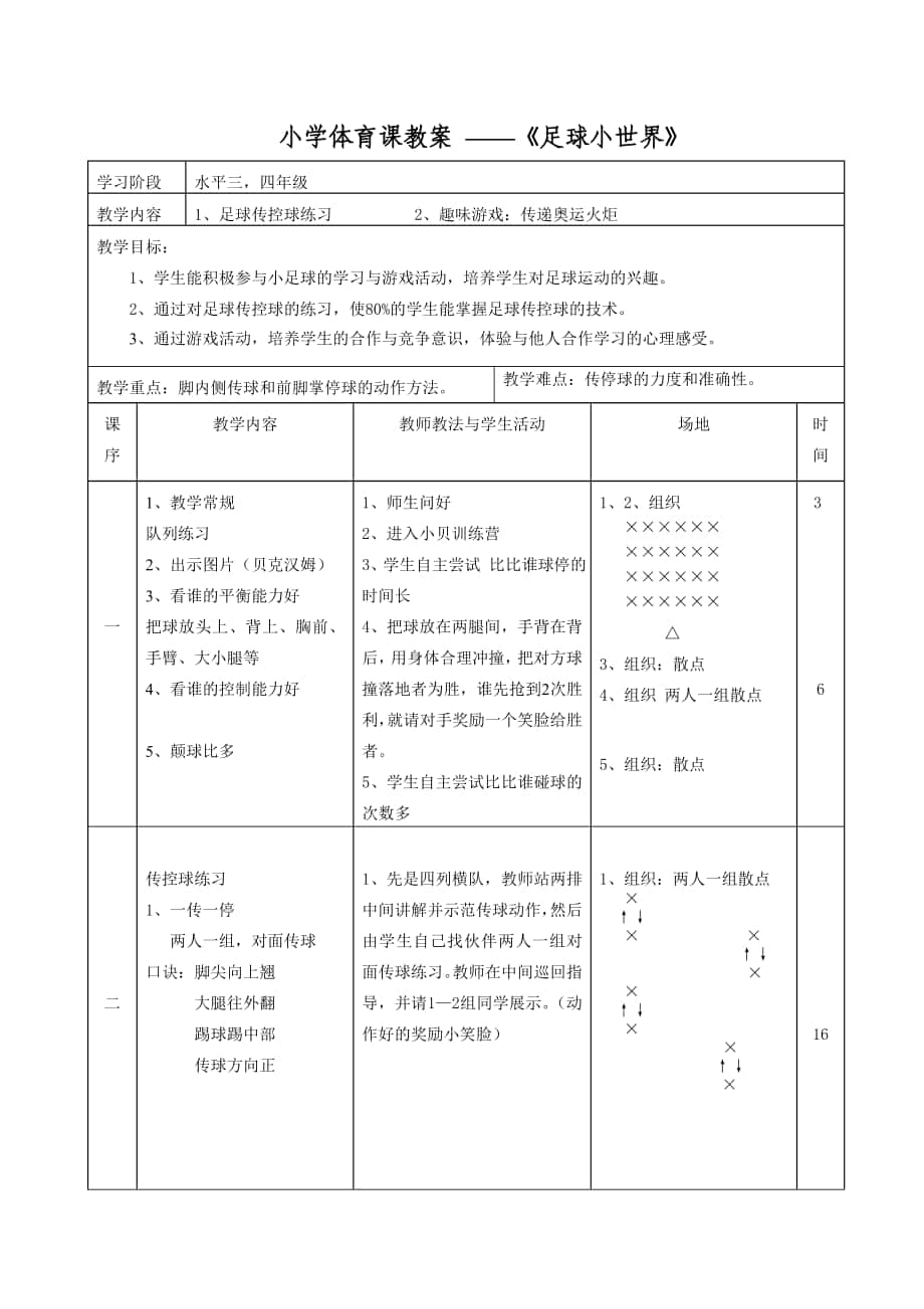 小學(xué)體育課教案—《足球小世界》_第1頁