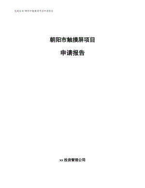 朝阳市触摸屏项目申请报告_范文模板