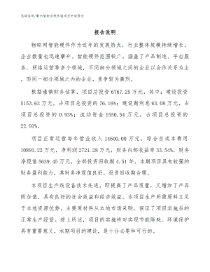 衢州智能音频终端项目申请报告范文