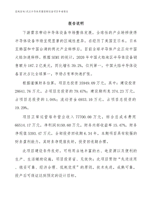 武汉半导体质量控制设备项目申请报告（范文）