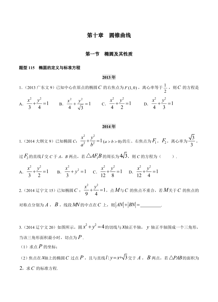 第十章第1節(jié) 橢圓及其性質(zhì)_第1頁