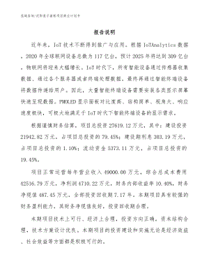 沈阳显示面板项目商业计划书范文