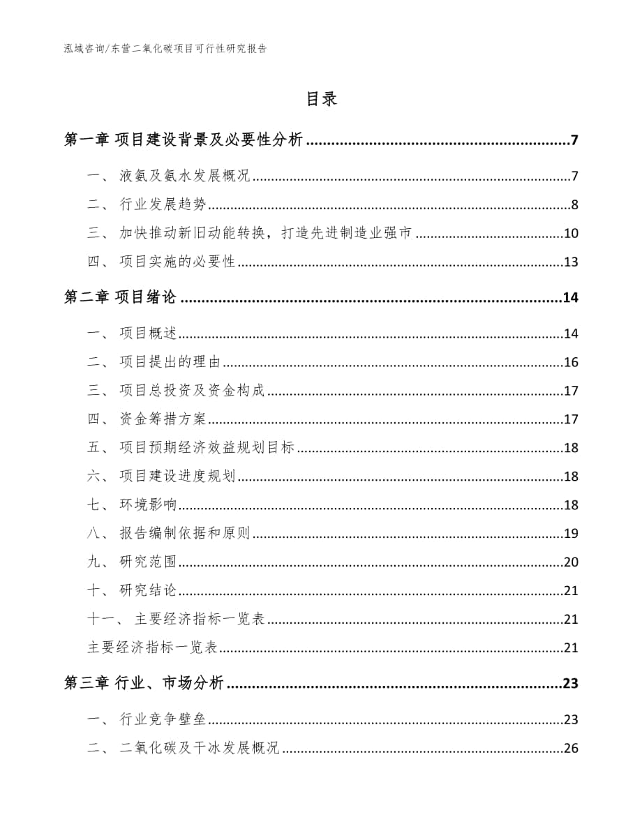 东营二氧化碳项目可行性研究报告（模板范文）_第1页